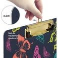 thumbnail image 3 of FMSHPON Color Butterflies on Black Background Clipboard Hardboard Wood Nursing Clip Board and Pull for Standard A4 Letter 13x9 inches, 3 of 7