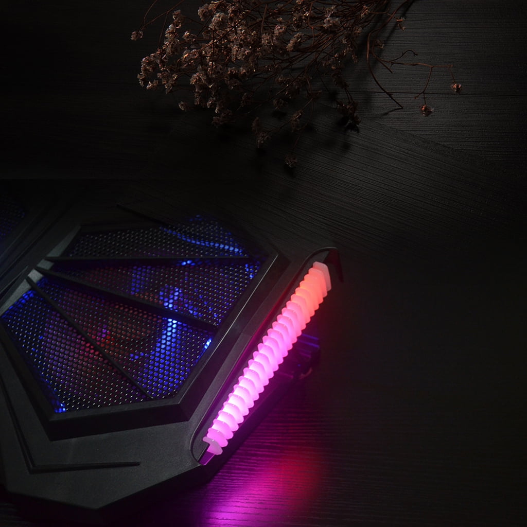 Laptop Cooler Fan Portable Notebook Cooling Base Dual Turbo RGB Fan for 11-16in
