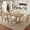 Natural, variant on Harper & Bright Designs Farmhouse Extendable Dining Table Set for 6, 7 Pieces Rectangle Dining Table with 6 Upholstered Chairs, Wood Expanding Kitchen Table Set for Dining Room, Brown