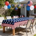 thumbnail image 1 of weibbin Patriotic Disposable Party Tablecloth Red White Blue Design For Independence Day Veterans Memorial Celebrations Home Events 54x107in, 2PCS, 1 of 6