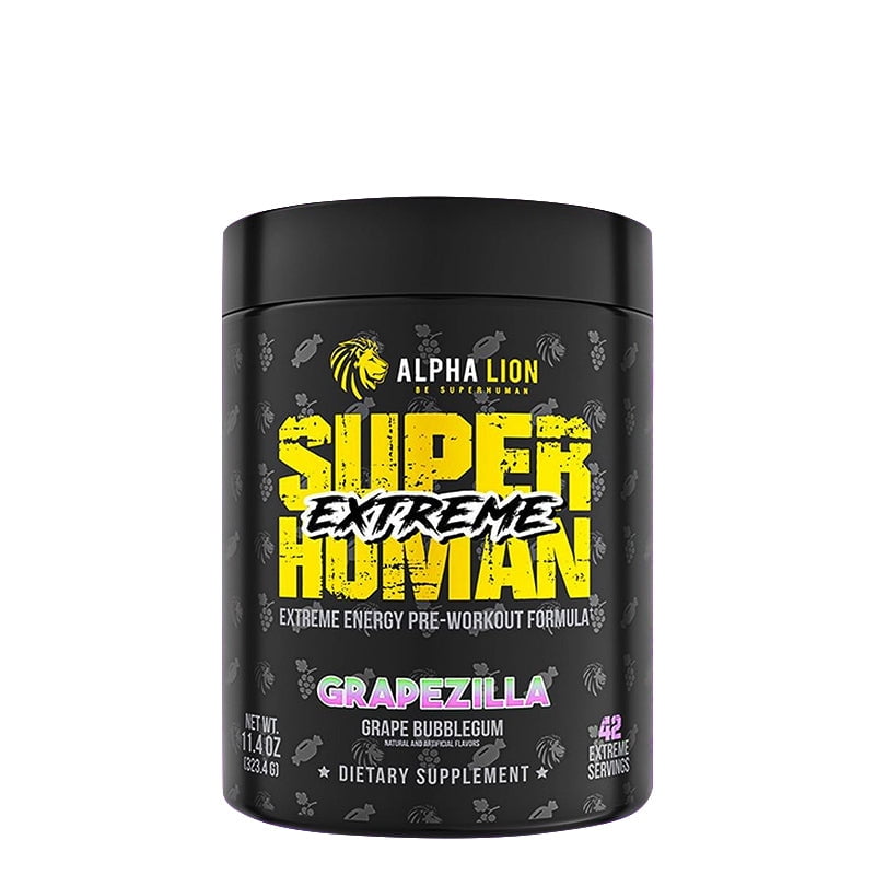 Alpha Lion Superhuman Extreme Pre-Workout Intense, Grapezilla (21 Servings)