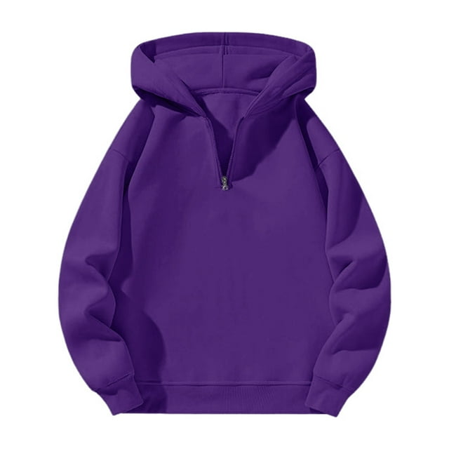 WZXFASHION Chandail à Capuche Décontracté Demi-Fermeture à Glissière pour Femmes jusqu'à 50 % de Réduction