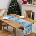 thumbnail image 4 of Blue Gnomes Christmas Dresser Scarf Farmhouse, Dining Table Decorations for Wedding/Parties, Xmas Ball Gifts Snowflake Botanical Table Runner 108 Inches Long for Kitchen Dining, 13 x 108 In, 4 of 9