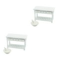 thumbnail image 2 of Shengyu Mini-House Wash Table With Drawer Lightweight Furnishing Model Scale for Micro Landscape Bathroom Accessory Kitchen Sink White 2Set, 2 of 6