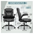 thumbnail image 3 of Leather Office Chair, PU Home Computer Desk Chairs with Ergonomic Back Support, 360°Swivel Free，Small Gmaing Chair with Wheels and Adjustable Armrests, for Short People Use, Black MP245, 3 of 7