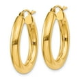 thumbnail image 2 of 14K Yellow Gold Earring Hoop Women'S 25 mm Polished 4Mm Lightweight Tube Earrings, 2 of 4