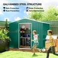 thumbnail image 4 of Outsunny 8'x6' Metal Outdoor Storage Shed w/ Sliding Doors Green, 4 of 10