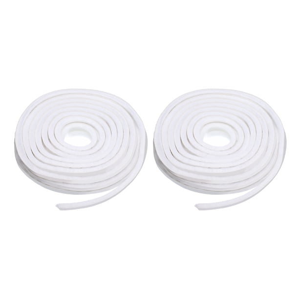 Uxcell 2 piezas de cepillo de sellado 32.81ft 10m x 7mm fibra de poliéster autoadhesiva para huecos de 6-9mm, blanca