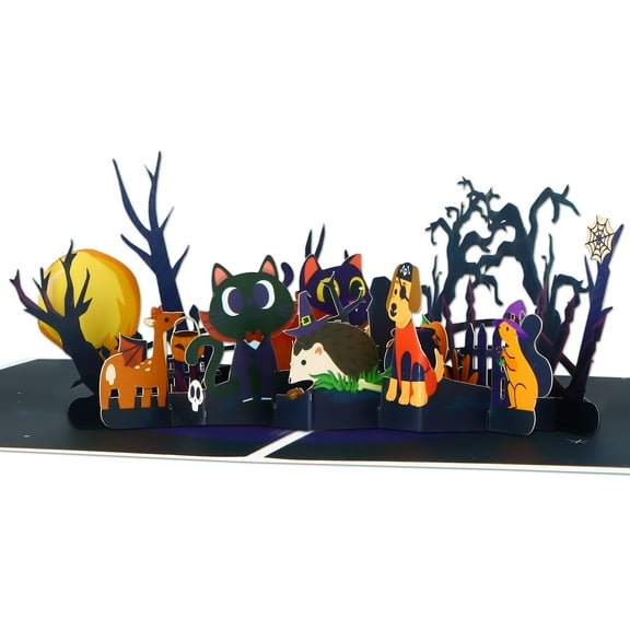 WaaHome Halloween Pop Up Card for Kids 3D Happy Halloween Cards Funny Halloween Party Gifts Card Black Cat Pop Up Halloween Greeting Card for Kids Adults Boyfriend Girlfriend with Envelope&Note Card