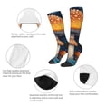 thumbnail image 3 of Sikiie Vintage Blue Leaf Mushroom Knee Socks, High Socks Long Stretchy Sock Women Knee High Stocking, Long Socks for Women, 3 of 6
