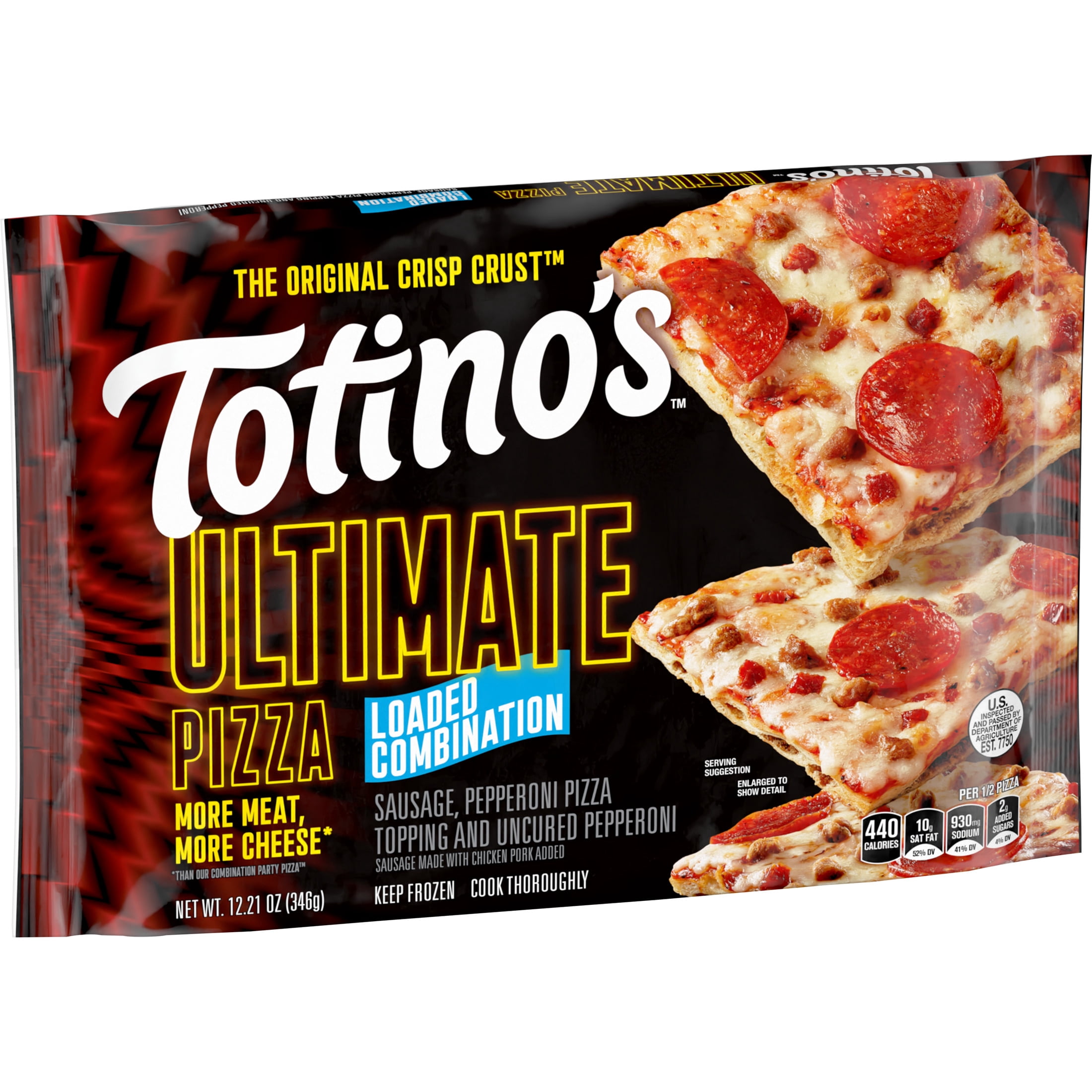Totino's Ultimate Pizza, Loaded Combination, Frozen Pizza, Frozen Snacks, 12.21 oz