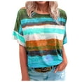 thumbnail image 2 of CNKOO T-Shirt à Col Rond à Col Rond pour Femme Casual Multicolor, 2 of 7