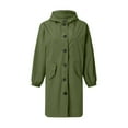 thumbnail image 5 of Ecqkame Children's Winter Trench Coat Solid Color Breasted Pockets Mid Length Overcoat Long Sleeve Windbreaker Outerwear for 4-15 Years Green 170, 5 of 6