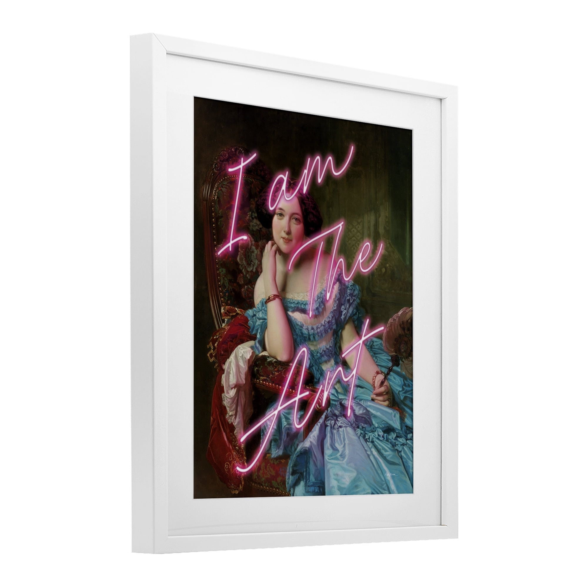 Stupell Industries I Am The Art Portrait White Framed Print Under Glass, design by Mary Urban