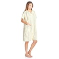 thumbnail image 2 of Casual Nights Women's Snap Front House Dress, Lightweight Short Sleeve Cotton-Poly Knit Duster Robe with Pockets, Mid-Calf, Yellow XX-Large, 2 of 5