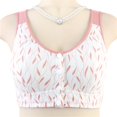 thumbnail image 5 of VISALY front closure Bra Front Closure for Women, Women's Leaf Print Thin Cup Soft Cotton Front Buckle Bra for Middle-Aged, Body and Bra Supportive Comfort Bra Bandeau Bras, Pink,40, 5 of 6