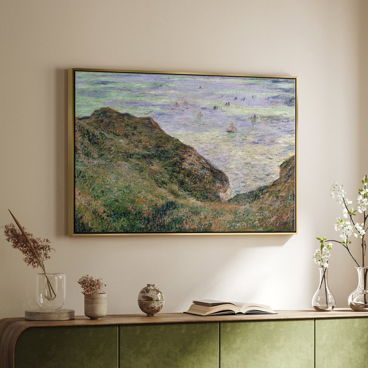 Vintage Landscape-CLI By Wexford Home Framed in Gold Wood Gallery Wrapped Canvas 17 in. x 25 in.