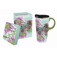 thumbnail image 1 of Evergreen Beautiful Butterfly Welcome Ceramic Travel Cup - 5 x 7 x 4 Inches, 1 of 2