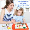thumbnail image 5 of Huge Wave Art Easel for Toddlers, Double Sided Magnetic Chalkboard and Whiteboard, Christmas Birthday Gift for Kids Age 2-8 (Blue), 5 of 7