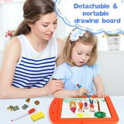 Huge Wave Art Easel for Toddlers, Double Sided Magnetic Chalkboard and Whiteboard, Christmas Birthday Gift for Kids Age 2-8 (Blue)
