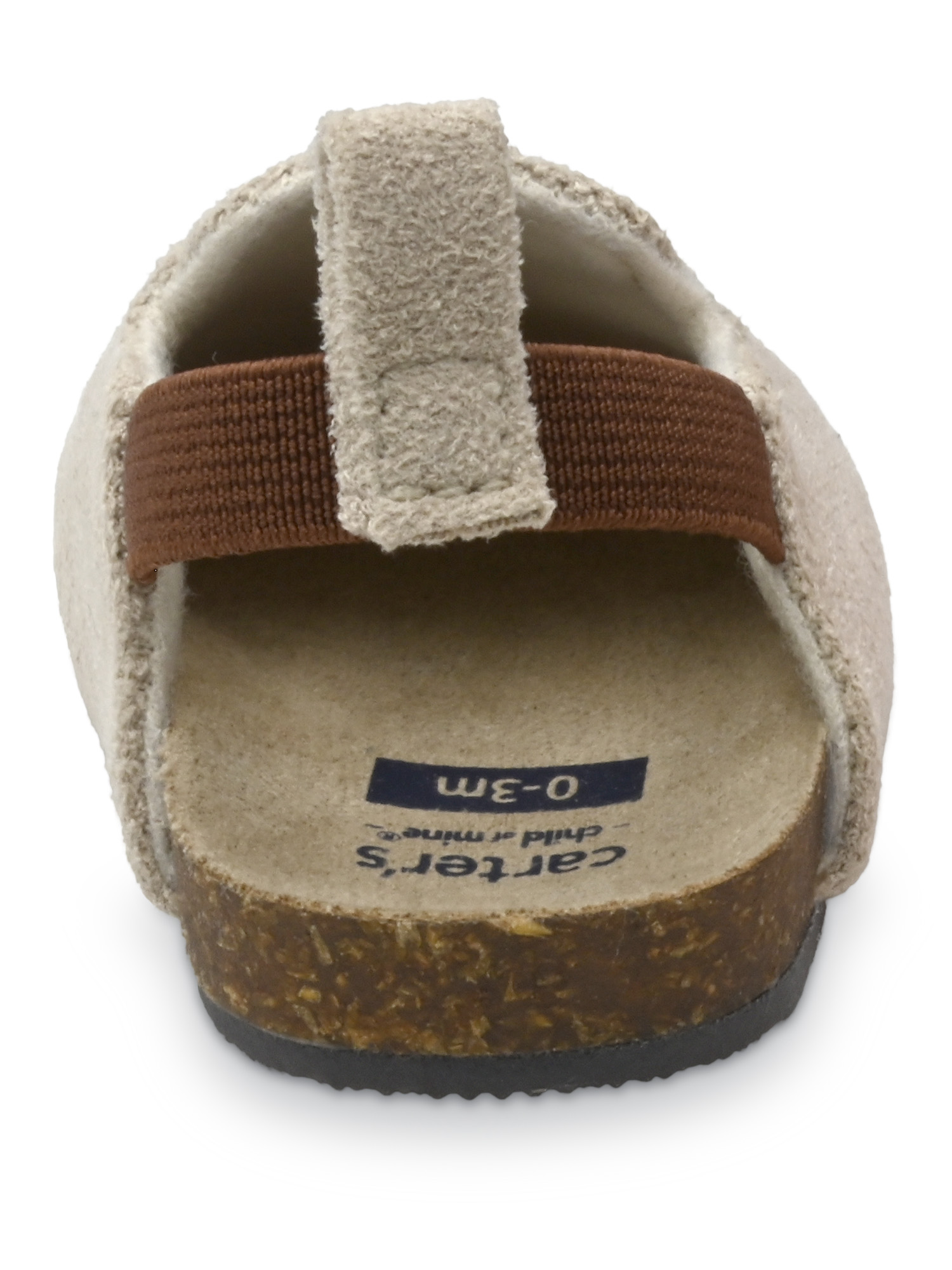 Carter's Child of Mine Infant Unisex Suede Slip-On Clogs, Color Tan, Sizes (0-3) - (3-6) Months