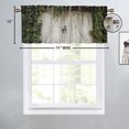 thumbnail image 4 of Rustic Wooden Barn Door Valance Rod Pocket Window Curtain for Kitchen Farmhouse Country Vintage Green Leaves Window Treatment Valance Curtains for Bathroom 54 by 18 in, 1 Panel, 4 of 6