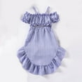 thumbnail image 3 of Toddler Skirt Sets Girls 2 Piece Outfits Off Shoulder Ruffle Crop Tops High Low Skirt Summer Outfits Purple, 4 Y, 3 of 4