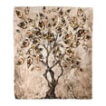 thumbnail image 1 of HATIART Flannel Throw Blanket Red Oil Painting on Canvas Tree Modern Interior Abstract Soft for Bed Sofa and Couch 50x60 Inches, 1 of 1