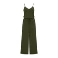 thumbnail image 7 of Riecok Womens One Piece Jumpsuit Sleeveless Adjustable Straps V Neck Rompers Solid Casual Trendy Overalls with Pockets, 7 of 7
