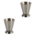 thumbnail image 2 of Cateissary Taza medidora de vino para mezclar de 75ml, taza medidora de tres escalas de acero inoxidable, accesorio para barra de Jigger de cóctel, Plata 2piezas, 2 of 6