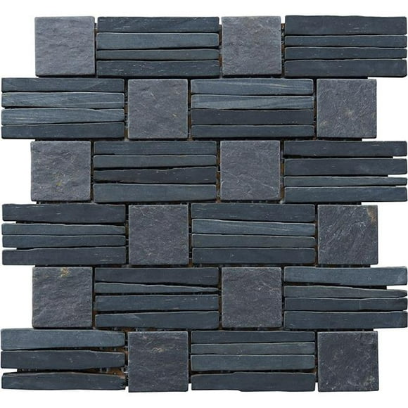 Intrend Tile LS019-S Mosaïque Tressée - Ardoise Noire