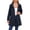 Navy, variant on Women's Water Resistant Windbreaker Jacket Long Sleeve Mid Length Outerwear For Hiking Travel And Daily Wear