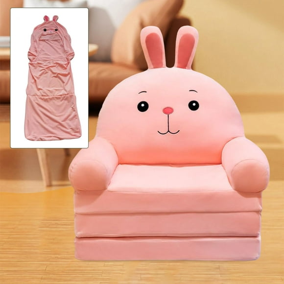 Kids Foldable Sofa Chair Cover, Couch Seat Cover Furniture Protector for Playing Pink
