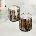 thumbnail image 2 of Yayeee 2 Pack Qtip Holder Bathroom Cotton Swab Canister with Lid Clear Dispenser Set, Black Striped Trees, 2 of 6