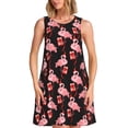 thumbnail image 1 of Fotbe New Year Flamingo Vestido de Verano sin Mangas para Mujer – Vestido Midi Línea A, Estilo Camiseta Floral, Vestido Playero Casual y Fluido, 1 of 7