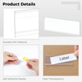 thumbnail image 4 of Juego de 150 portaetiquetas para cajones con inserciones de etiquetas de papel, portaetiquetas para estantes de 3 x 1 pulgada, clips transparentes para etiquetas para estantes, portaetiquetas adhesivo, 4 of 6
