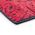 thumbnail image 3 of Oasis Modern Floral Navy and Aqua Polypropylene Indoor Outdoor Area Rug, 5'x5' Round, 3 of 6
