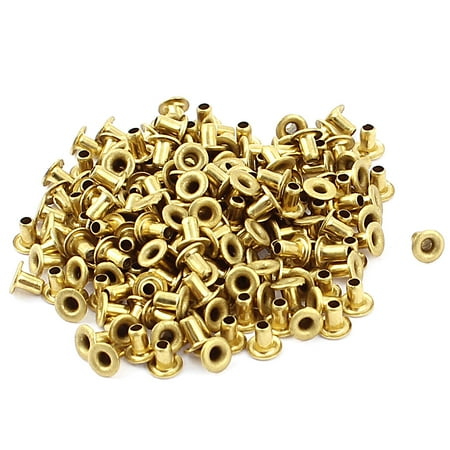 - 200 Pcs M2*3 copper Tone Eyelet Buttonhole rivet Retainer Ring Button Buckle