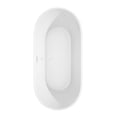 thumbnail image 4 of Carissa 67 Inch Freestanding Bathtub in White with Shiny White Trim and Floor Mounted Faucet in Brushed Gold, 4 of 5