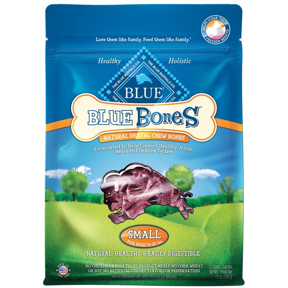 Blue Buffalo Dental Bones Natural Adult Dental Chew Small Dog Treat, 12