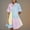 Pink, variant on Sentmoon Casual Summer Dresses for Women Plus Size Short Sleeve Prom Dresses 2025 Striped Print Loose Collar Wedding Guest Dresses Lightweight for Lounge at Home XXL
