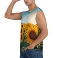 thumbnail image 3 of Balery Sunlit Sunflower Field Camisetas sin mangas para hombre, absorbe la humedad y protege contra el mal olor.-Medium, 3 of 7