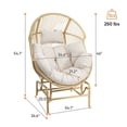 thumbnail image 4 of PARKWELL Glider Egg Chair - Wicker Rocking Egg Chair for Living Room Bedroom Outdoor - 300 LBS Capacity - Yellow Wicker and Beige Cushion, 4 of 10
