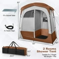 thumbnail image 3 of Goplus 2 Room Shower Tent Oversize Privacy Shelter Portable Dressing Toilet Outdoor Brown, 3 of 11