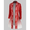 thumbnail image 1 of Plus tamaño impreso frente abierto Cardigan Rosegal  Mangas largas de talla grande, 1 of 5