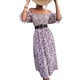 thumbnail image 2 of Vestido fruncido con estampado de puntos, cuello cuadrado, manga abullonada, vestido fruncido con cuello cuadrado, vestido fruncido de línea A, confiabilidad excepcional, 2 of 6