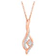 thumbnail image 2 of Araiya Fine Jewelry 10K Rose Gold Round Diamond Fashion Pendant with Gold Plated Silver Rope Chain Necklace (1/2 cttw, I-J Color, I2-I3 Clarity), 18", 2 of 6