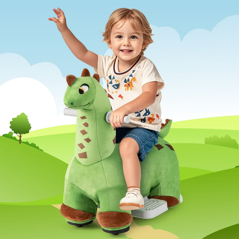 OLAKIDS Ride on Toys, 6V Electric Battery Powered Electric Ride on Dinosaur with Music, Padded Seat, Forward, Foot Pedal, Wheels, Riding Horse Toy for OLAKIDS Ride on Toys, 6V Electric Battery Powered Electric Ride on Dinosaur with Music, Padded Seat, Forward, Foot Pedal, Wheels, Riding Horse Toy for