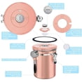 thumbnail image 4 of Coffee Canister, Large 22 oz, Stainless Steel Airtight Coffee Container with Scooper, Rose Gold, 4 of 7