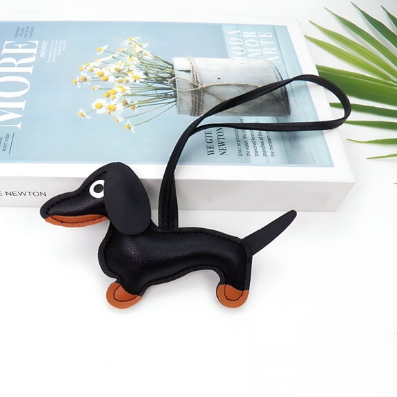 DESIGNICE Dachshund Bag Charm - Cute Cartoon Dog Handbag Accessory with Keychain, Animal Shape Purse Decor for Mom Daughter Best Friend, Car Home Decor Colorful Animal Bag Charm (4.7 Inch)